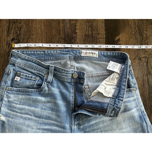 AG-ED Tellis Modern Slim Lead Denim Jeans 32R Whiskering Distressed Comfortable - Picture 6 of 14